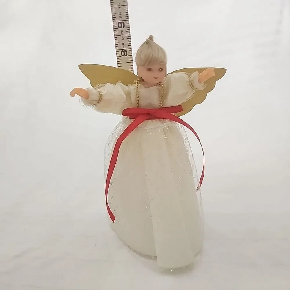 Vintage JOYBRITE  8” Christmas Angel Tree Top Topper Made In Taiwan Great Shape